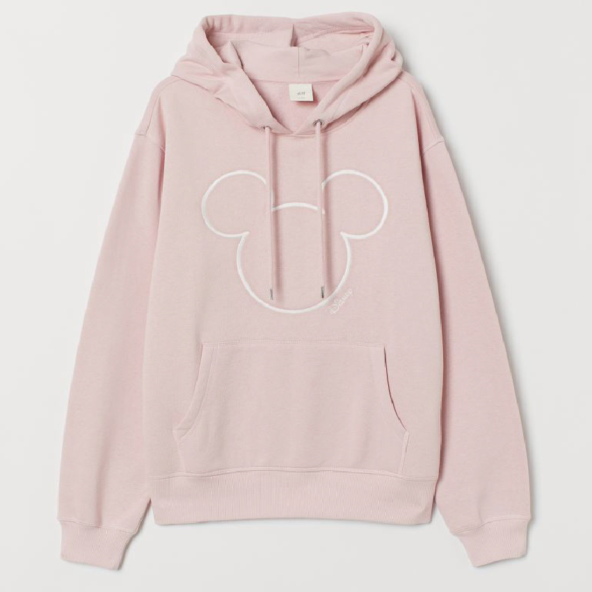 Hoodie Jaket Mickey Bordir Pink Dewasa Couple Pria Wanita Desain Oversize Dari H&M + Free Paper Bag