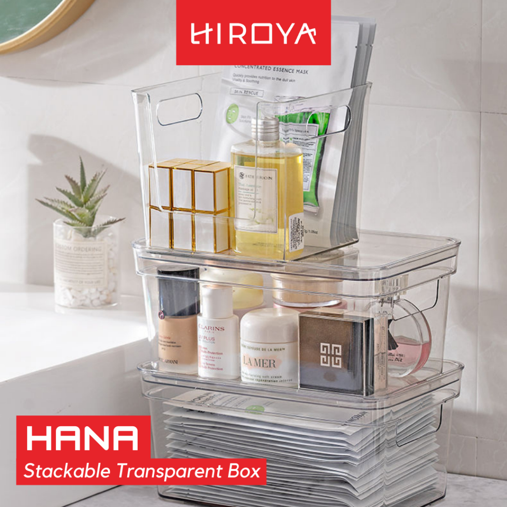 HIROYAHANA TUTUP SIMPAN PAKAIAN ESTETIKA WADAH STACK SKINCARE MINIMALIS STACKABLE PAKAIAN