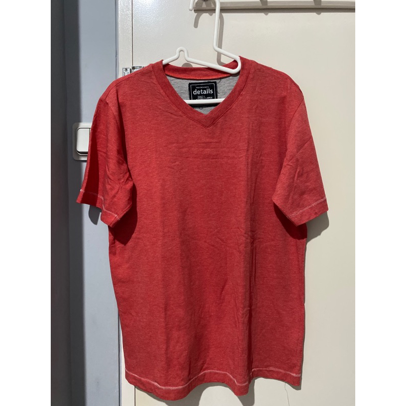Kaos Pria Details* Merah Bata/ Brick