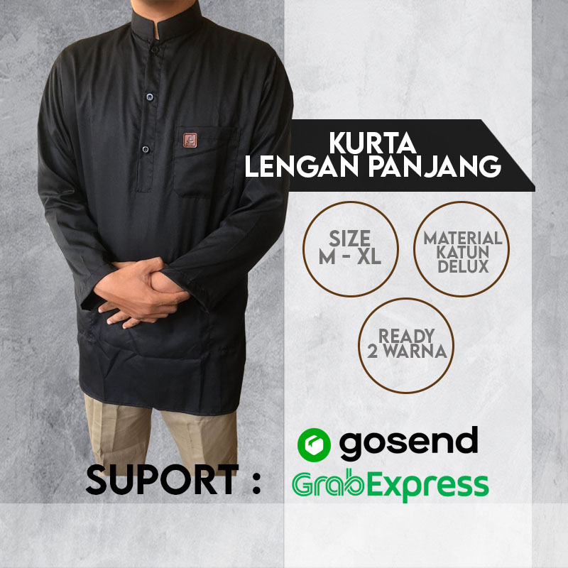 Baju Koko Pria Koko Kurta Lengan Panjang Kemeja Koko Kurta Dewasa Pakistan Putih Polos