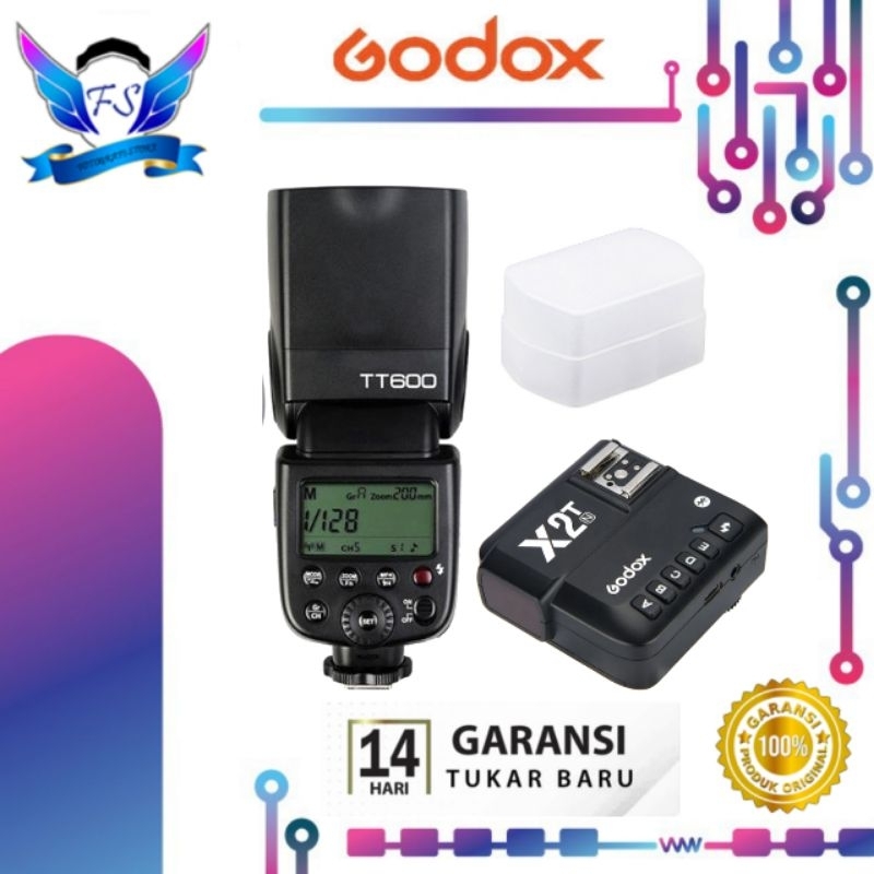 Speedlite Flash Godox TT600 TT 600 Universal + Trigger Godox Canon NiKon Sony Fuji Plus Diffuser