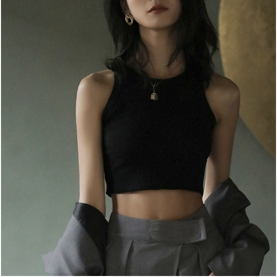 GirlWish Lily Korean Crop Top Sexy Tank Top | Crop Tank Top Wanita | Sexy Crop Top Wanita