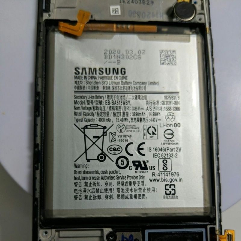 Baterai Samsung A51 kualitas second original kondisi bagus