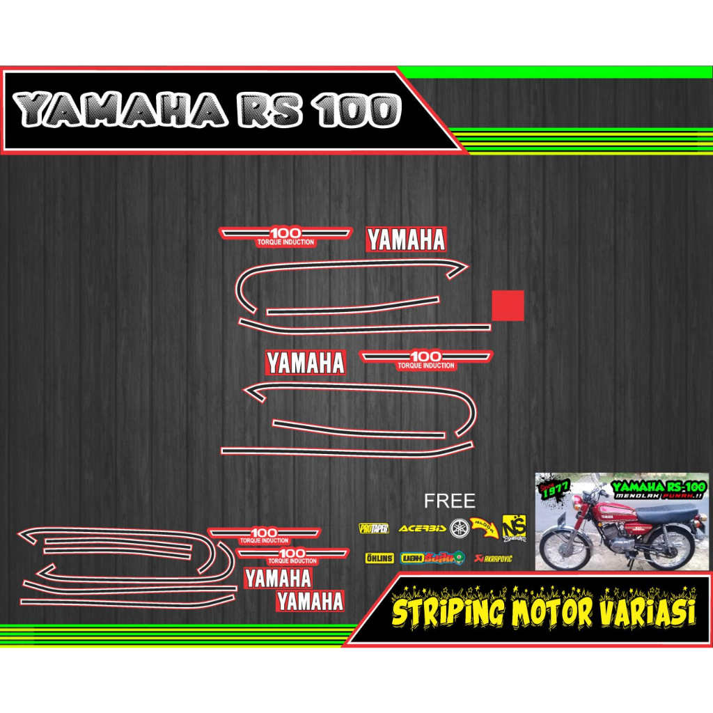 striping stiker motor yamaha rs 100