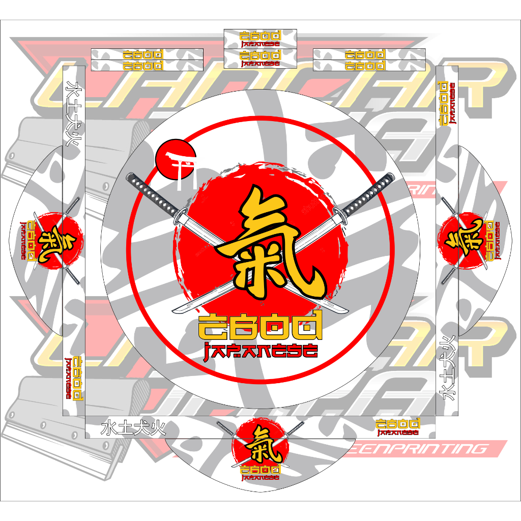 Stiker Tebok Murai Decal Sangkar Murai Motiv EBOD JAPANESE