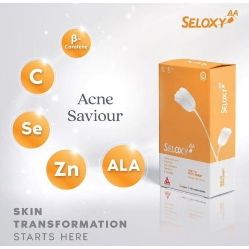 Seloxy AA strip 6 tablet ( suplemen nutrisi lengkap kulit jerawat )