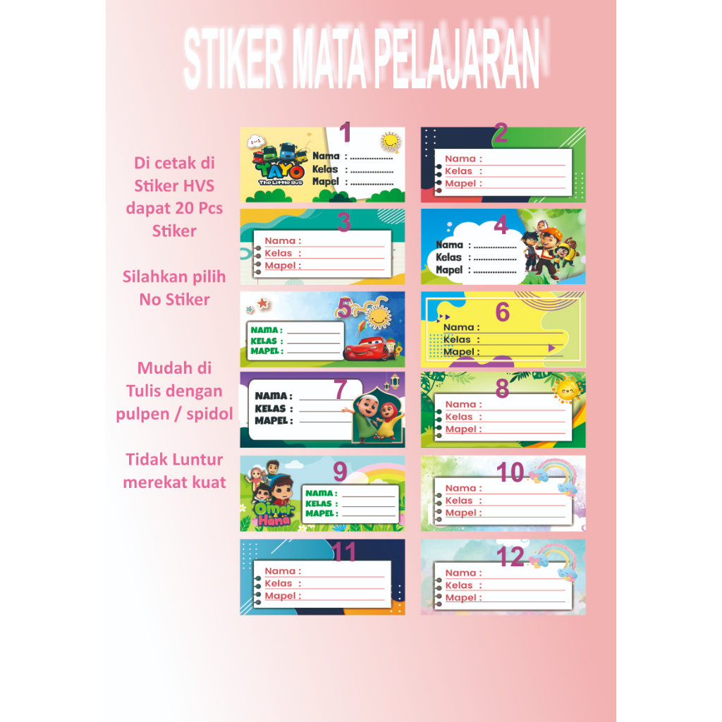 

STIKER MATAPELAJARAN / STIKER MAPEL