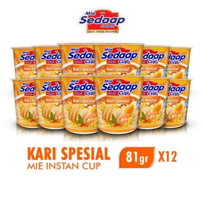 

Mie Sedaap Cup Mi Instan Kari Spesial 81g 1 Dus 12 Pc