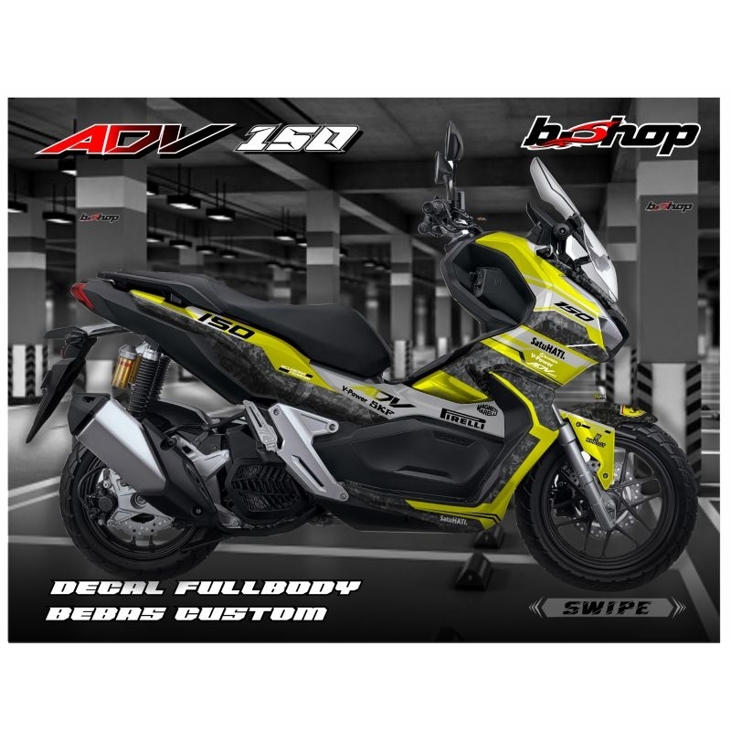 sticker Decal Honda ADV 150 full body motif Carbon