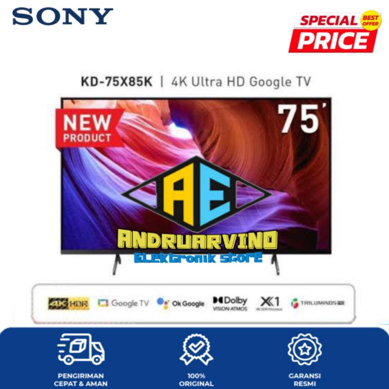 SONY BRAVIA 75 INCH 75X85K 4K UHD ANDROID GOOGLE TV KD-75X85K