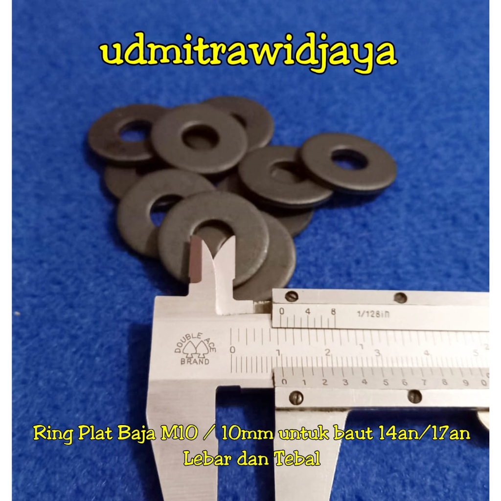 Ring plat baja M10 10mm kunci 14mm 17an 14an / ringplat baja m10 / ring plat baja M10 lebar / ring p
