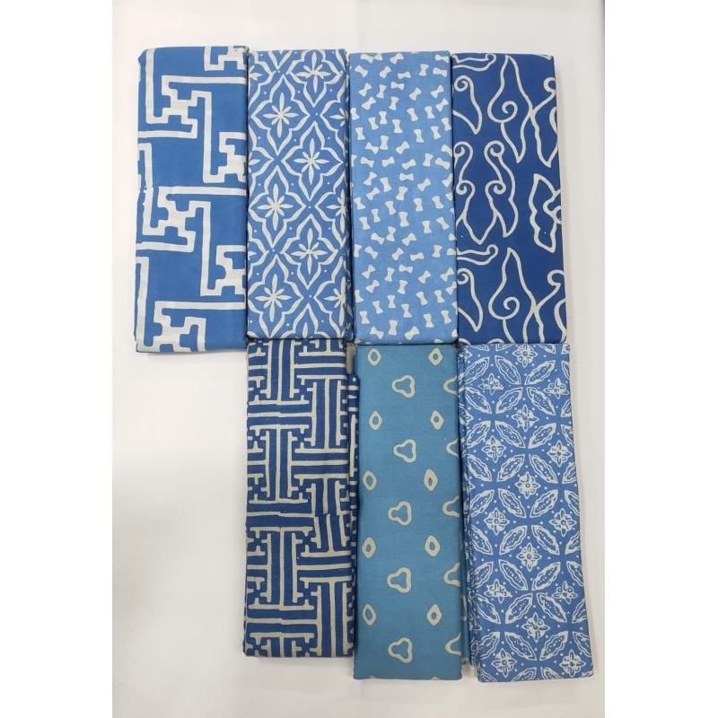 Batik Cap Batik garutan Biru muda
