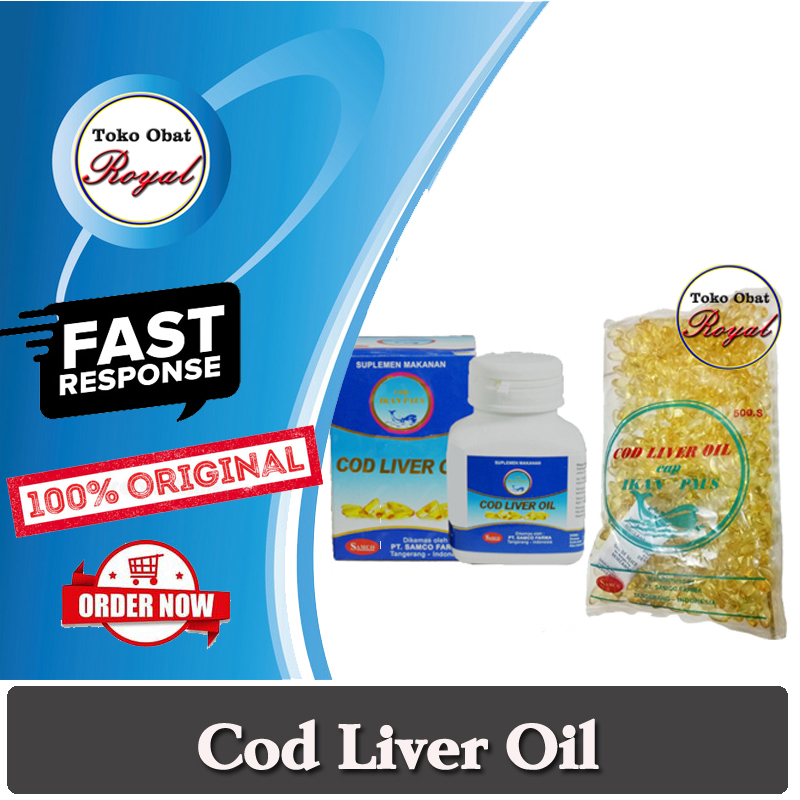 Cod Liver Oil cap Ikan Paus Samco 100 caps dan 500 caps