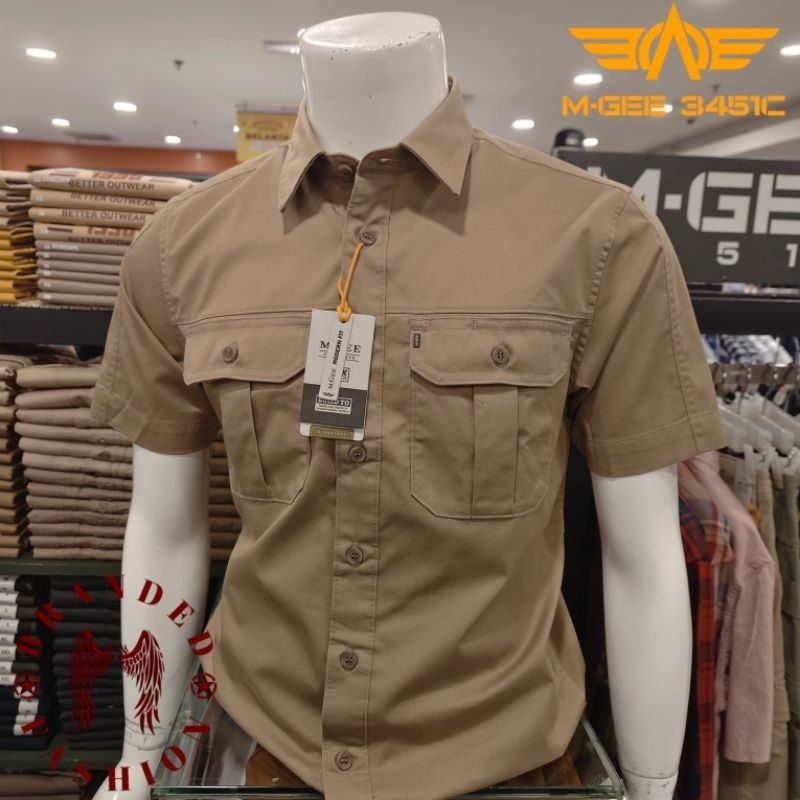 MGEE KEMEJA LENGAN PENDEK TUDOR C004 KHAKY
