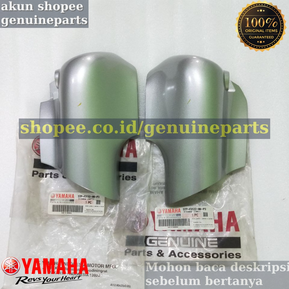 TUTUP KUPINGAN COVER SHOCK SPAKBOR DEPAN JUPITER Z 110 2003-2008 SILVER ORIGINAL YAMAHA 5TP-F3122-00