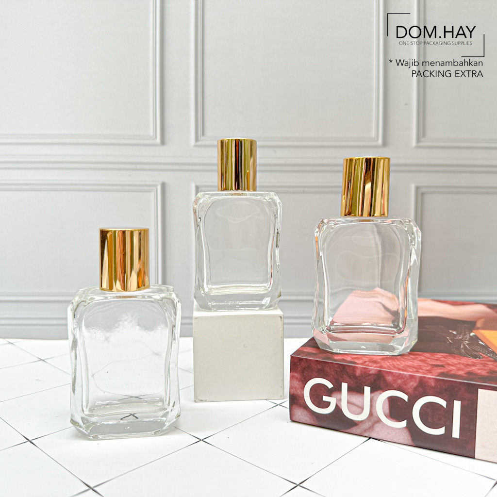 50ml Botol Parfum Diamond Gold Crimp PRESS Tidak Bisa Isi Ulang Luxury Perfume Spray Botol Kaca Koso