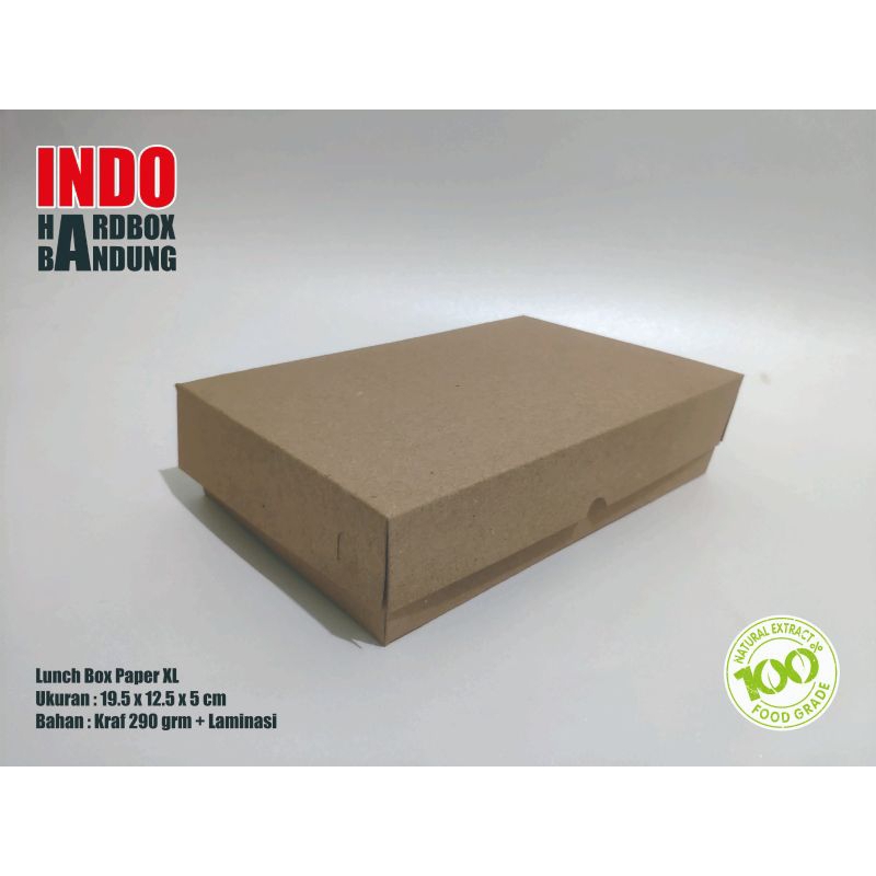 Paper lunch box coklat polos laminasi uk XL /kotak makan/box makanan