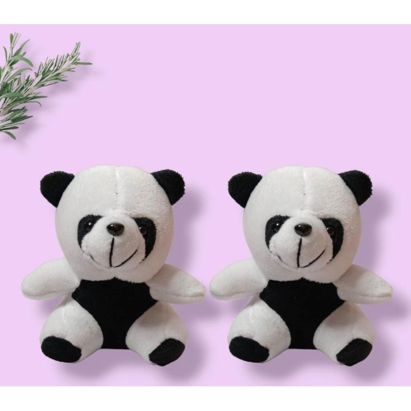 Boneka Panda Mini Boneka Kecil Lucu 15cm Bahan Velboa Hadiah/Capit