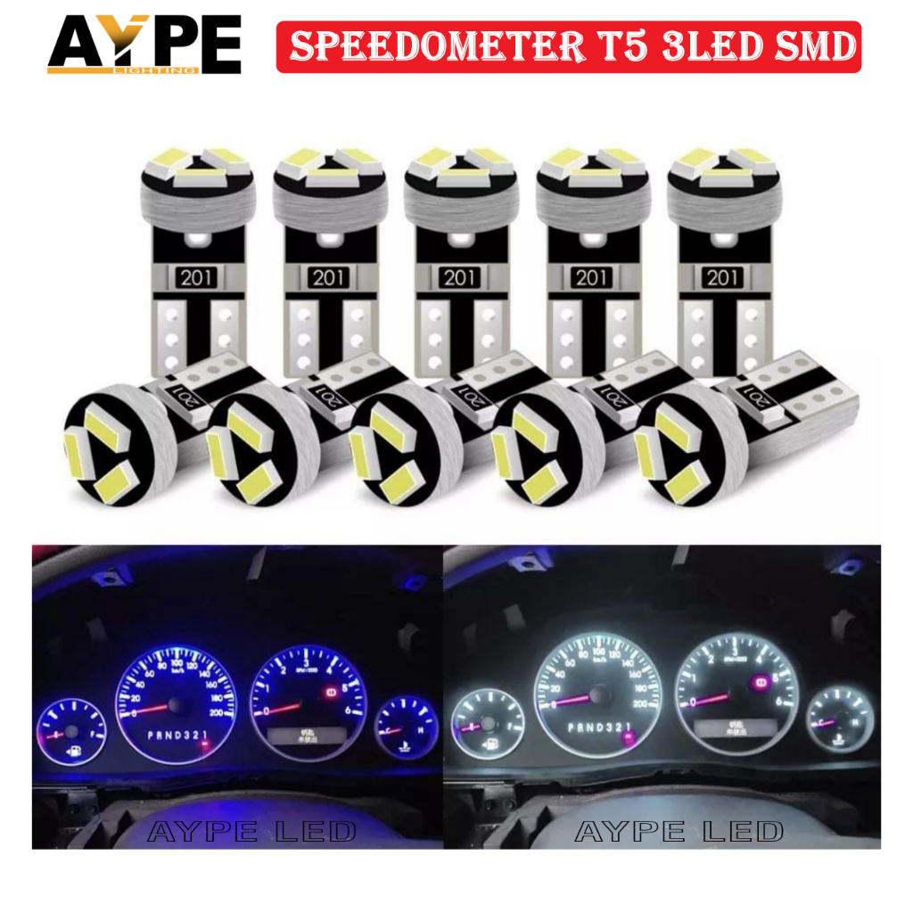 LAMPU SPEEDOMETER MOTOR UNIVERSAL T5 3 LED SMD MOTOR MOBIL | HARGA SEPASANG / 2 PCS