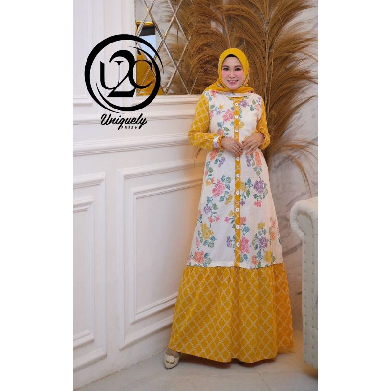 gentari premium dress by u2c gamis casual busui katun motif