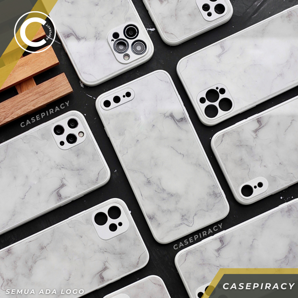 Square Marble Case iPhone 7 8 PLUS X XR XS MAX 11 12 13 PRO MAX Square Flat Edge Casing Kotak
