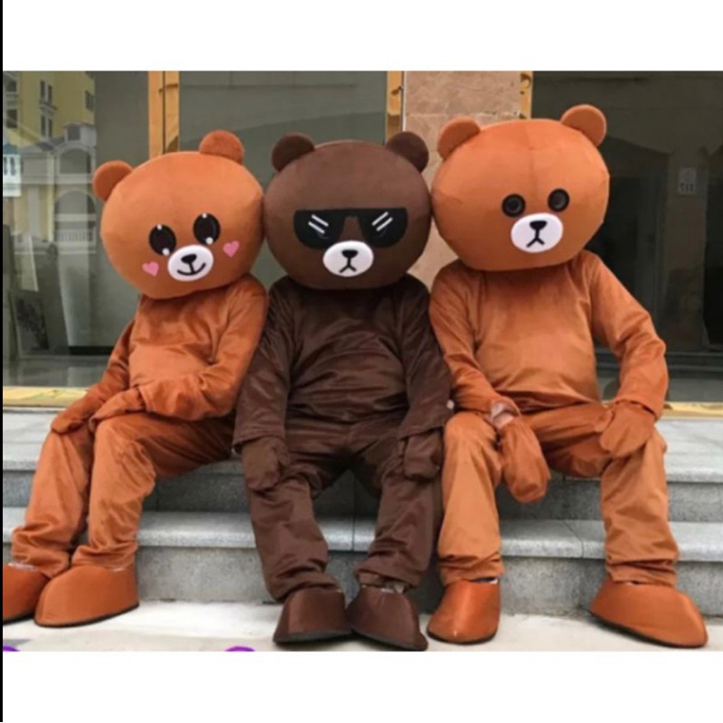 Kostum Badut Karakter Beruang Line