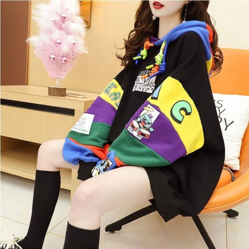 Sweater wanita oversize/Hoodie oversize wanita/Sweater hoodie korean style wanita