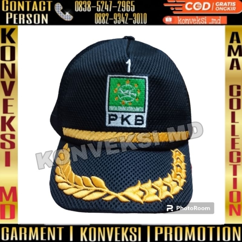 Topi jaring partai PKB full bordir/Topi jaring partai PKB full bordir