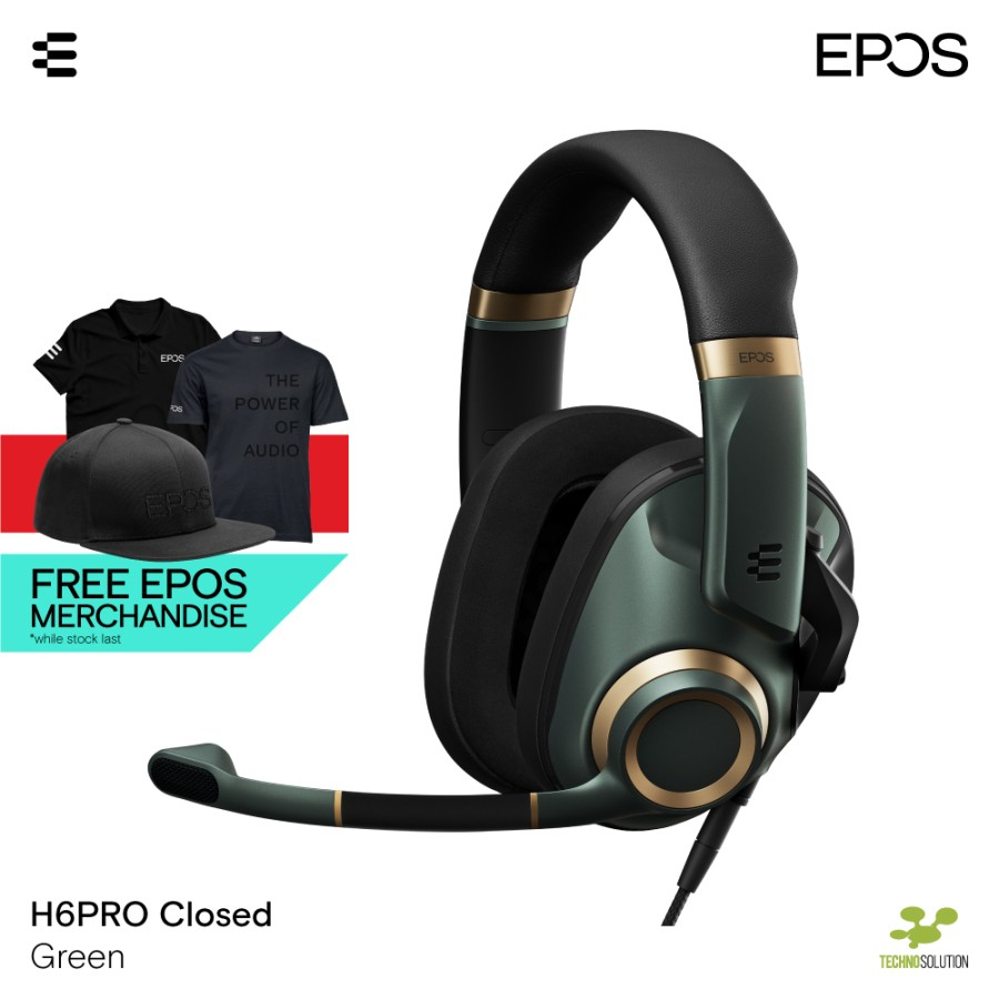 EPOS H6 PRO CLOSED GREEN - Closed Acoustic Gaming Headset