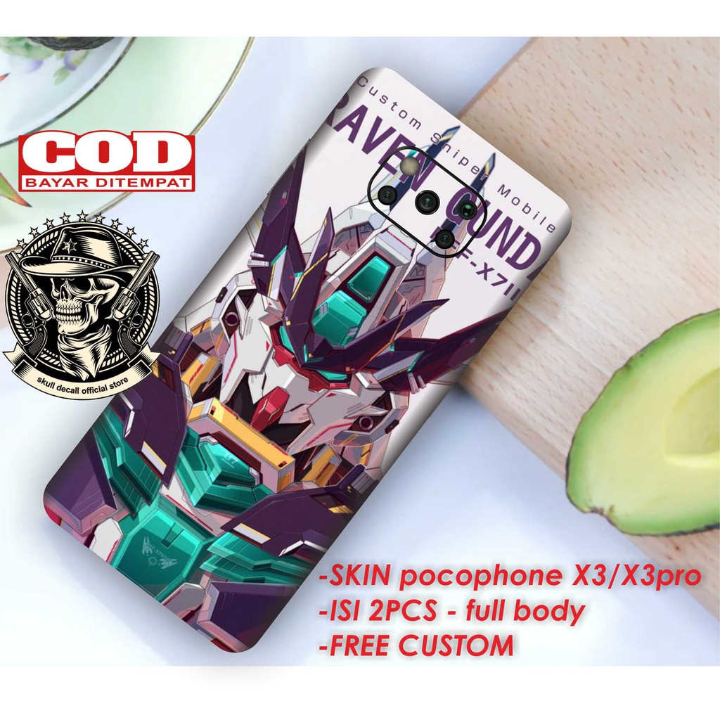 *(NEW)* garskin pocophone X3X3 pro isi 2pcs motif gundam free custom motif Garskin/Stiker Case/Skin 