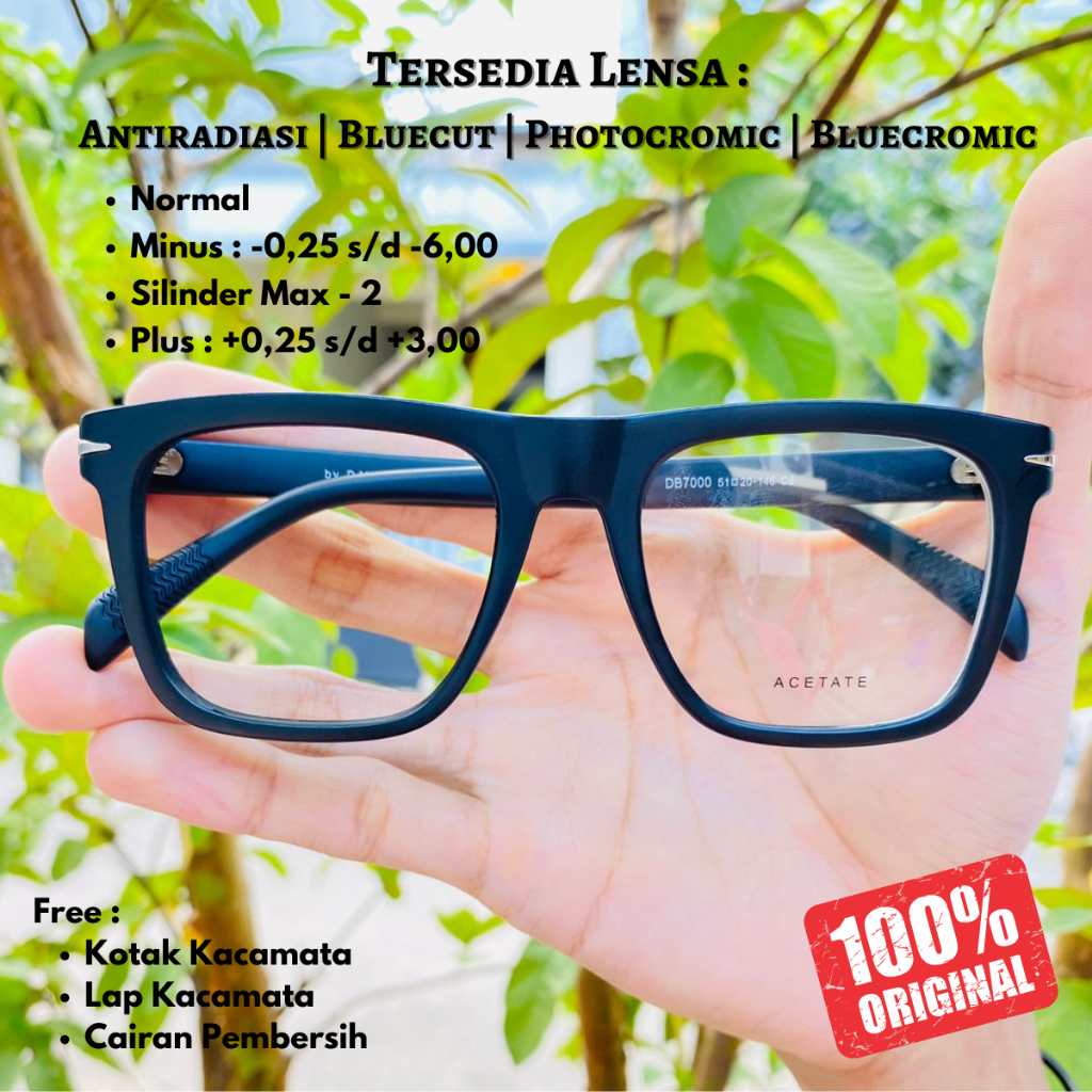 Kacamata Pria Model Kotak Besar Antiradiasi Blueray Photocromic