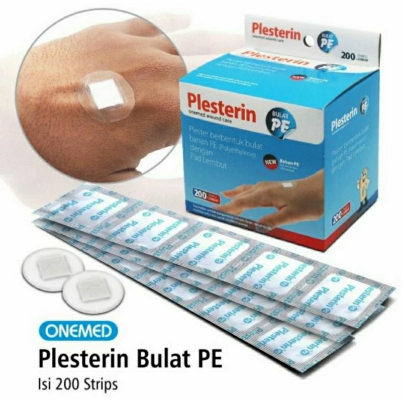 Plester Plesterin Bulat PE Transparan ONEMED BOX Isi 200pc