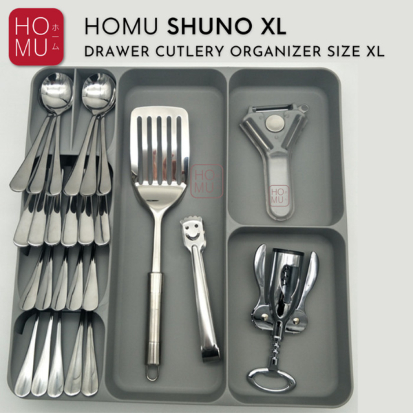 

Unik HOMU SHUNO XL RAK ORGANIZER LACI SENDOK GARPU SPATULA CUTLERY STORAGE - Abu-abu Berkualitas