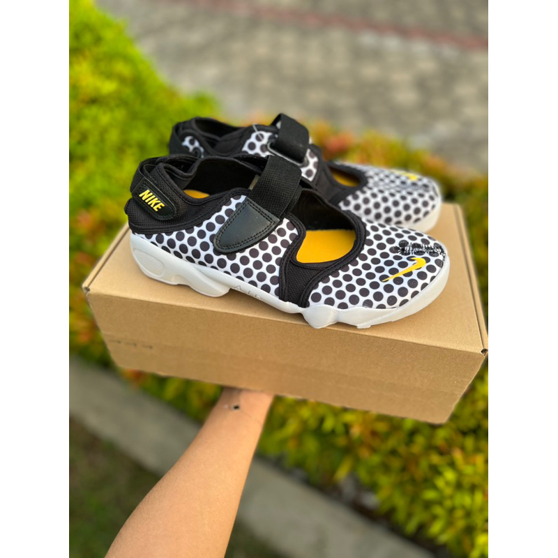 Nike Air Rift "Polkadot" Black Laser Orange Size 35.5 36.5 38 40.5