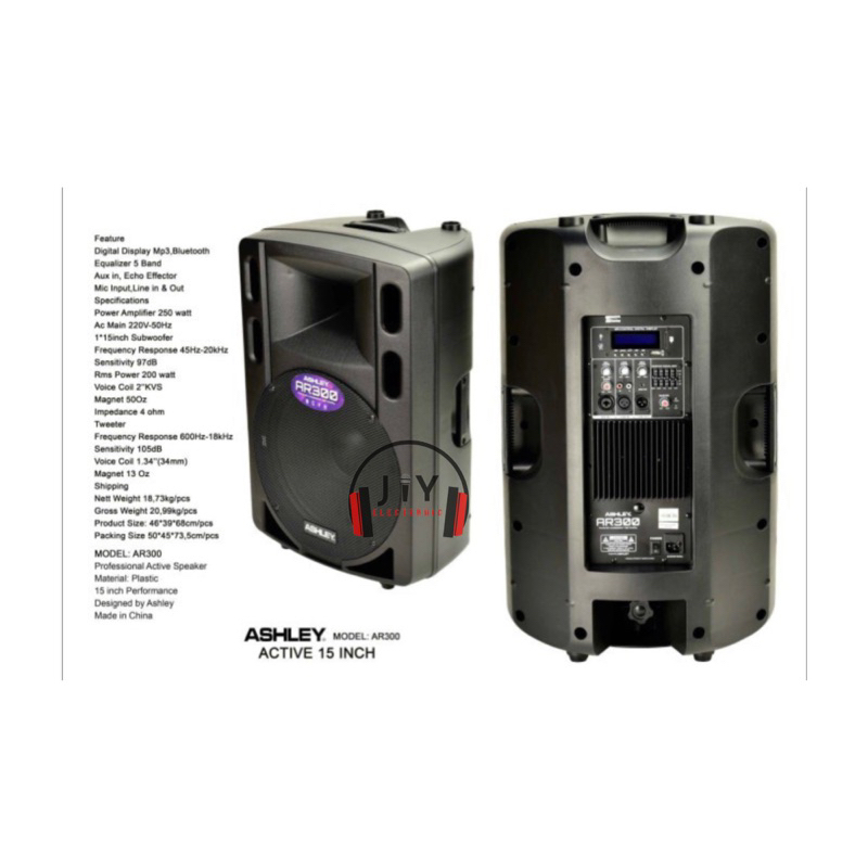 Speaker Aktif 15 Inch Ashley AR300 AR 300 AR-300 (1set = 2pcs) Ori