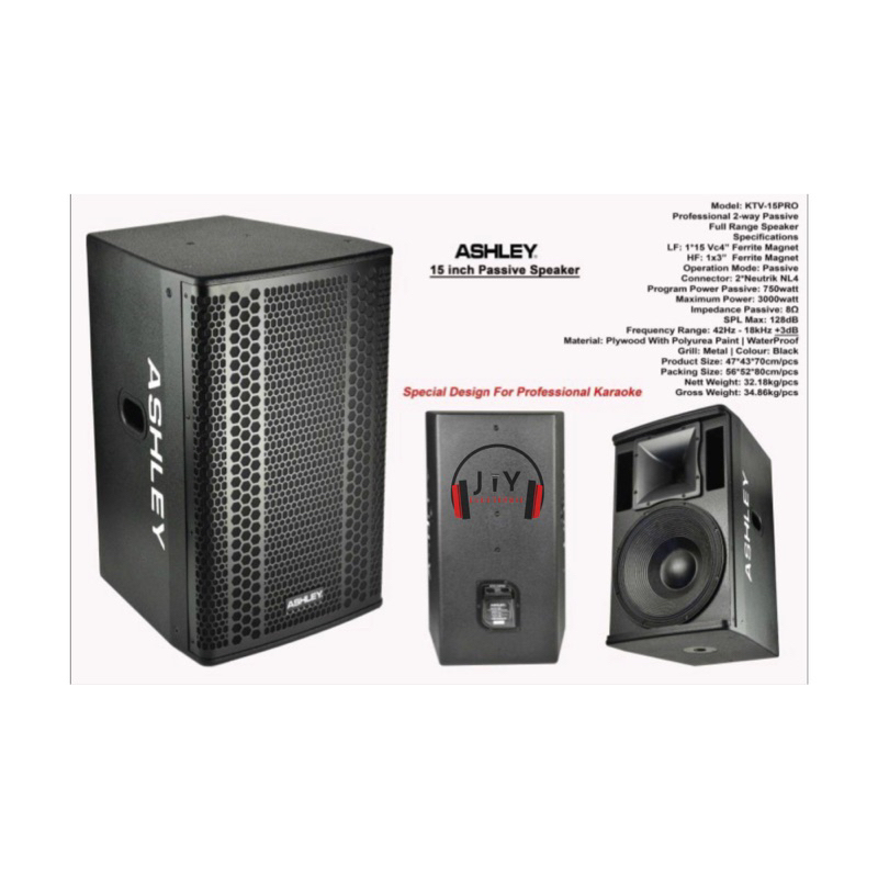 Speaker Pasive Pasif Ashley 15 inch KTV-15Pro KTV-15 KTV 15 Pro (1Set)