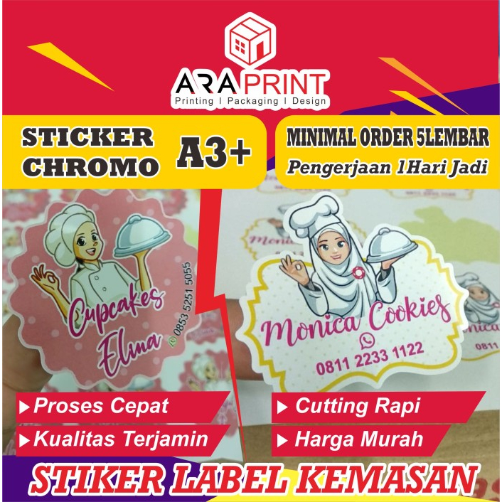 

STIKER LABEL CROMO MURAH STICKER KEMASAN STIKER Plus CUTTING