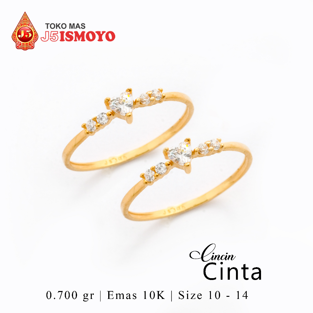 Cincin Emas 10 Karat Cinta J5 Ismoyo