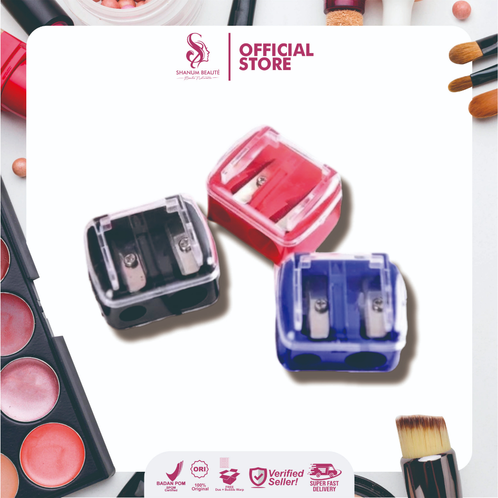 Serutan Pensil Alis 2 Lubang - Serutan Kosmetik | Rautan Pensil Alis