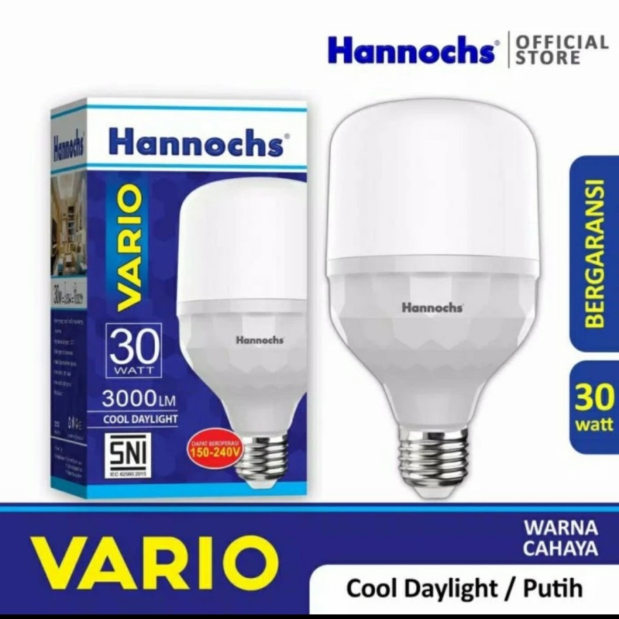 HANNOCHS LAMPU LED 30W HANOCHS 30 WATT BERGARANSI