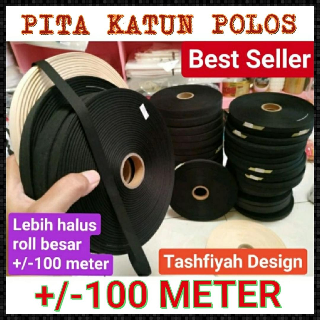 

Label Katun Polos Hitam 2.5cm Pita 3cm 2cm 1 cm