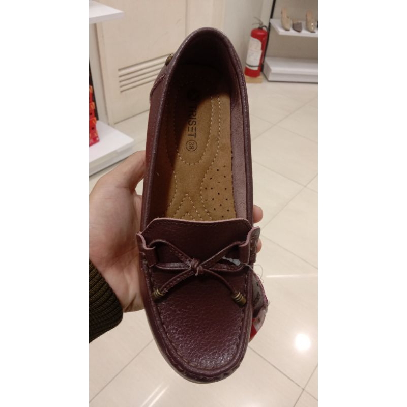 Sepatu wanita formal mokasin bahan kulit asli brand triset || sepatu mokasin wanita triset original|