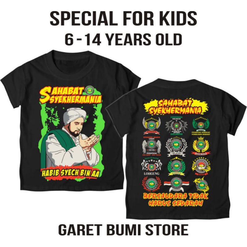 kaos syekhermania anak,kaos syekhermania junior,kaos habib syekh anak,kaos santri anak,kaos sholawat