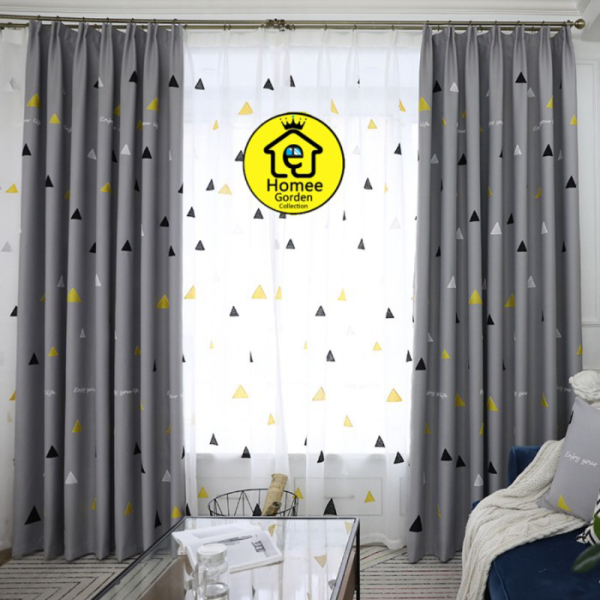 Unik gorden minimalisGorden Jendela karakterGordyn murahabu-abu - Gorden L100xT265 Limited