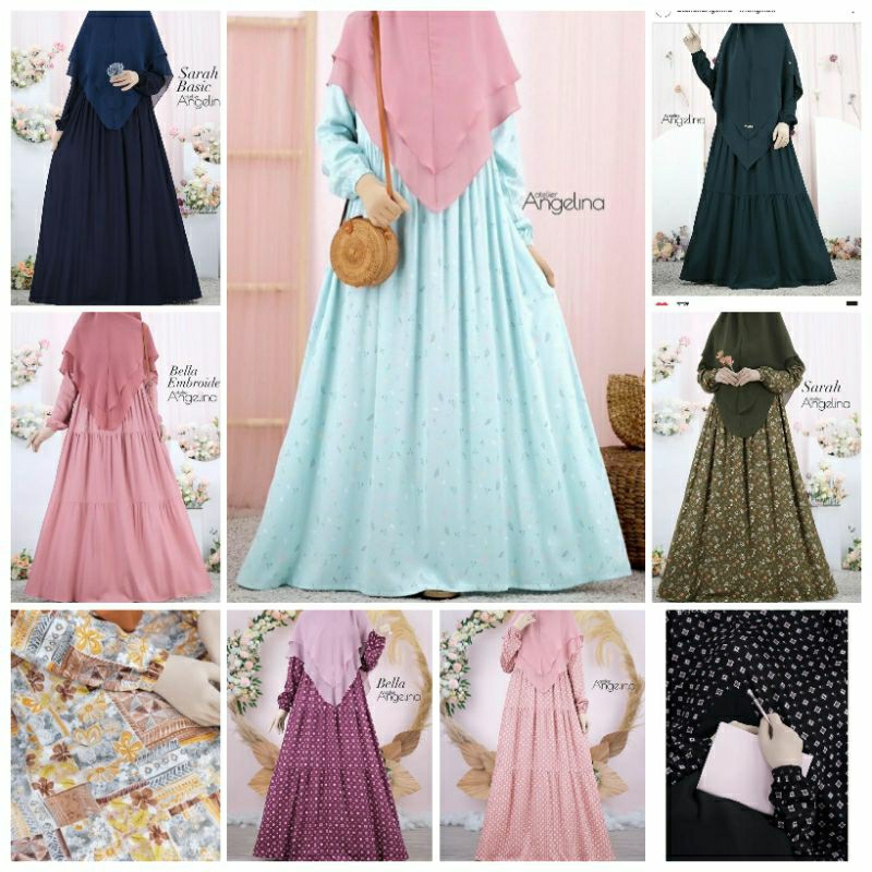 READY Bella sarah dress / atelier angelina /Shall Flower Maroon / Pansy eggplant / Bouton fleur / Fl