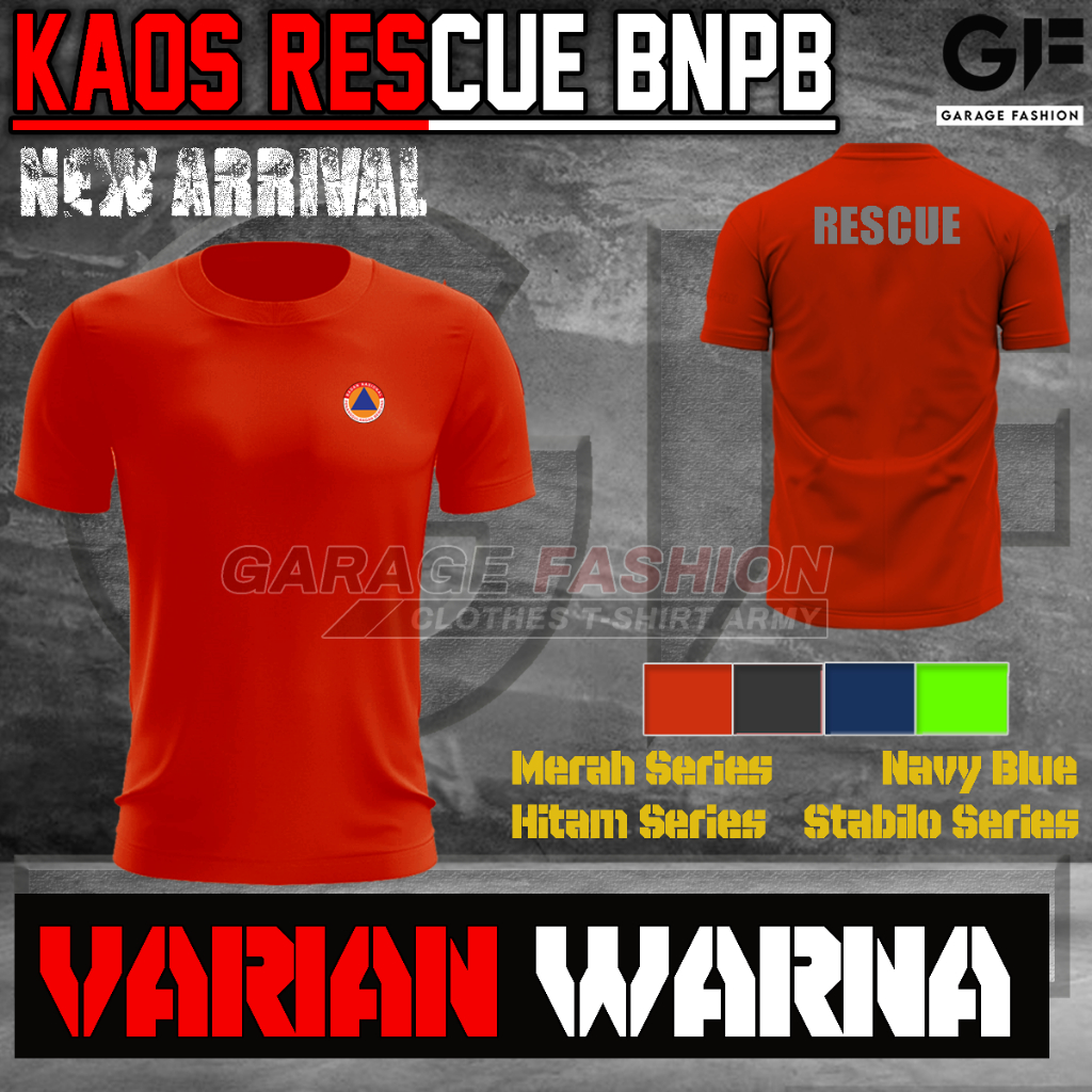 Jersey BNPB / Kaos Jersey Rescue / Baju BNPB  / Bahan Dryfit / Bisa COD