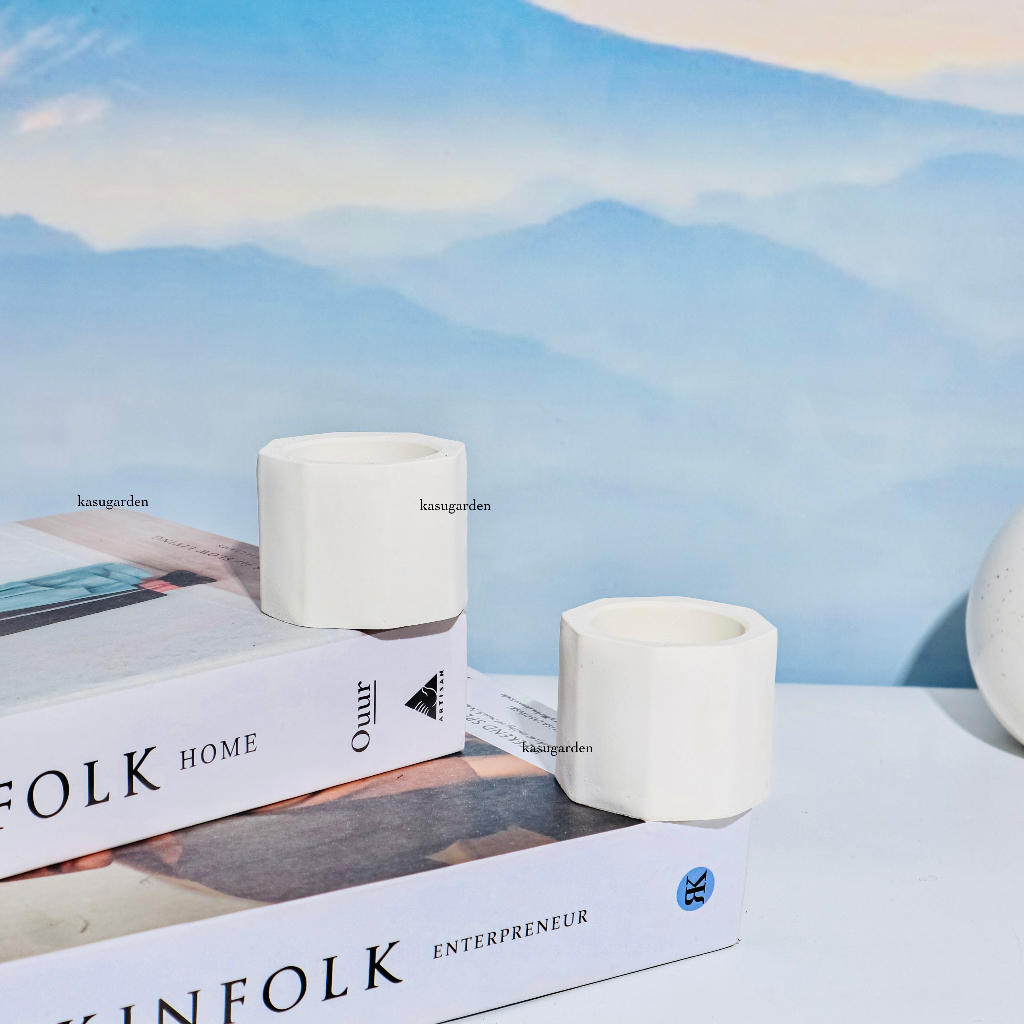 Pot  Semen Mini Putih Polos 5 cm / Pot Kaktus & Sukulen Marble