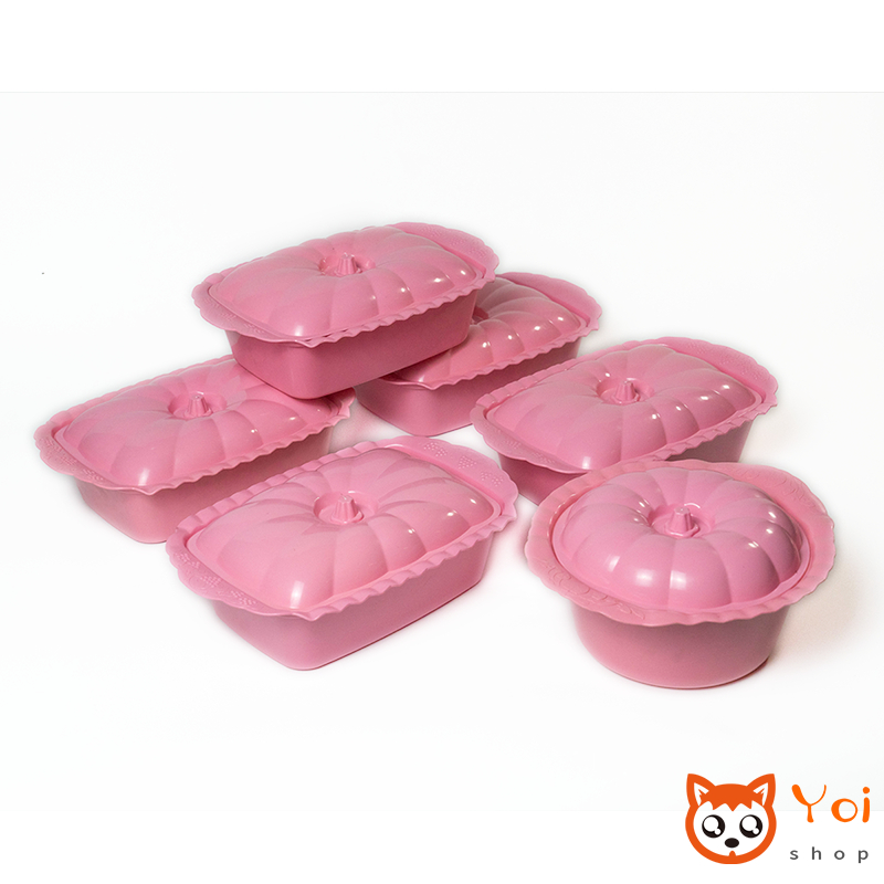 CUCI GUDANG Yoi - 5+1=6pcs Prasmanan Set / Basi Persegi 5PCS + Basi Bulat 1PCS / Set Prasmanan