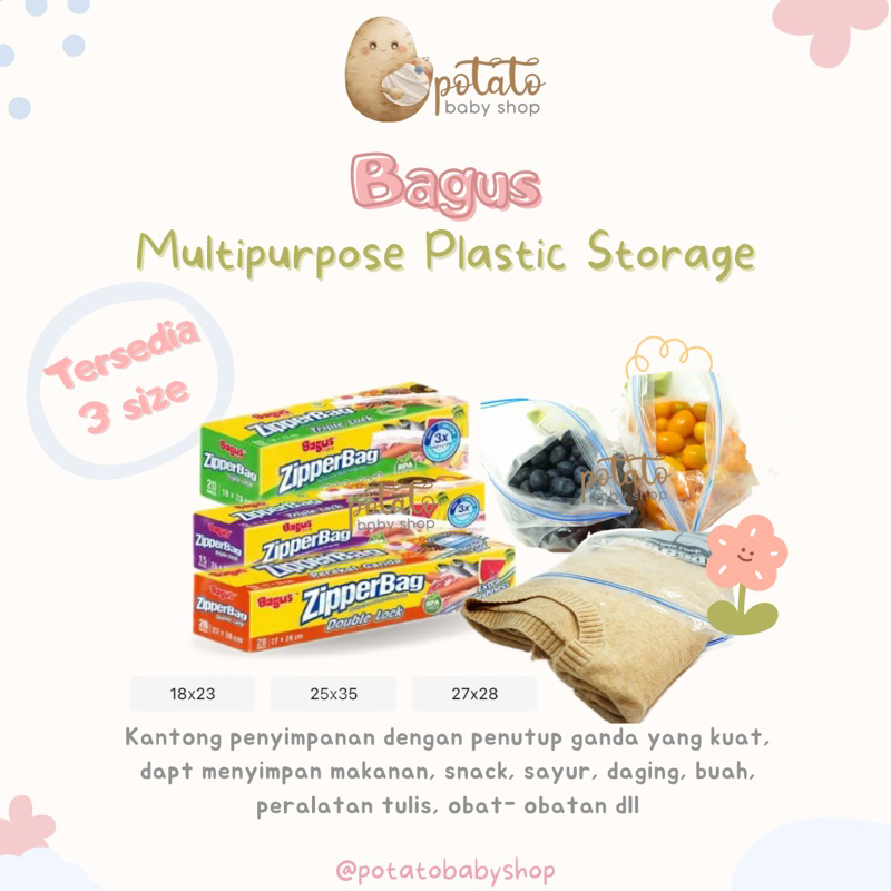 Bagus Zipper Bag Multipurpose Plastic Storage Bag - Plastik Zipper