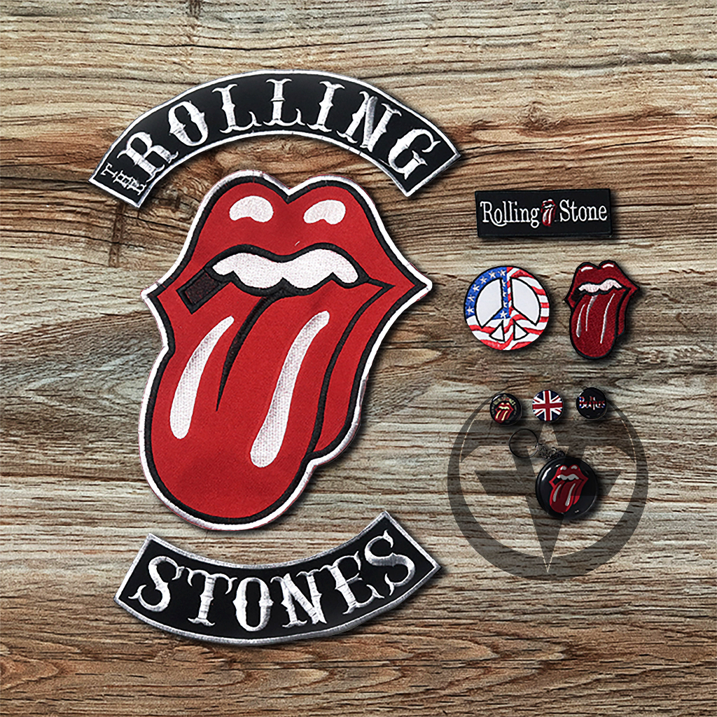 Paket Patch Bordir Motif Rolling Stone / Emblem Kecil Extra Aksesoris Untuk Jaket, Tas, Slimbag, Cel
